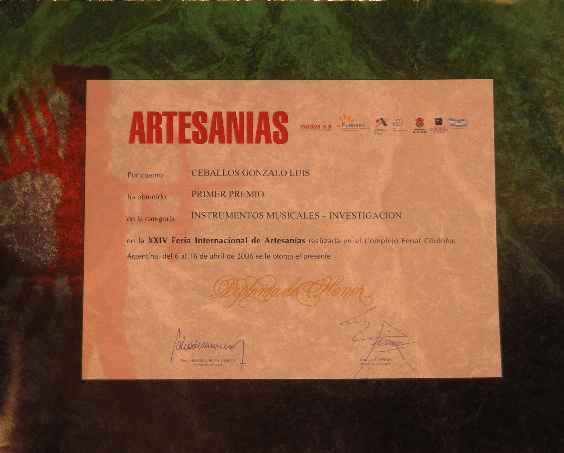 Primer Premio de la Feria Internacional de Artesanias Córdoba 2006